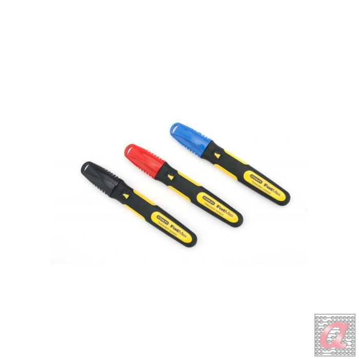 Marcador FATMAX® punta biselada – Blister 3 uds (negro, rojo, azul)