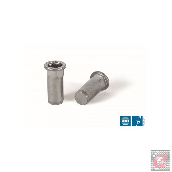 TUERCA REMACHABLE INOX BRALO SEMIHEXAGONAL CABEZA ANCHA FONDO CERRADO