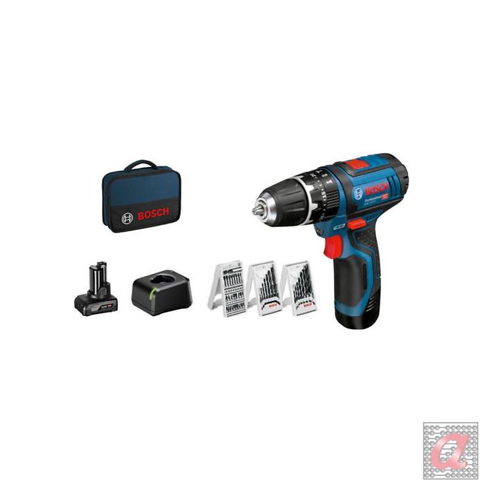 BOSCH GSB 12V-15 2AH+4AH BOLSA