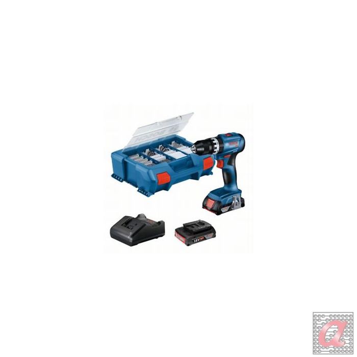 BOSCH GSB 18V-45 2X2.0AH + CAR