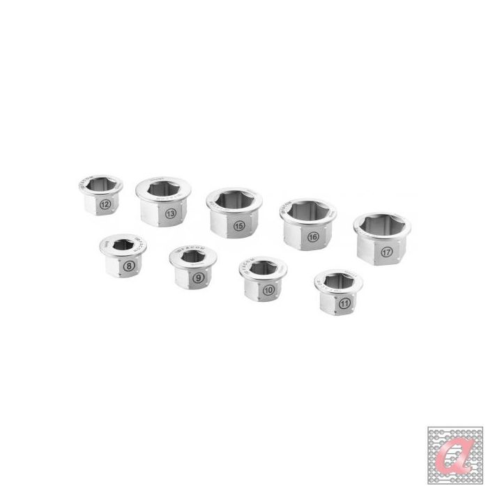 Juego de 9 anillos reductores para llave de estrella con trinquete 464.M14X19