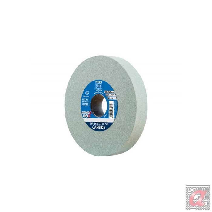 Muela abrasiva Ø 150x25 mm, agujero Ø 32 mm SiC120 para materiales duros, por ejemplo, metal duro