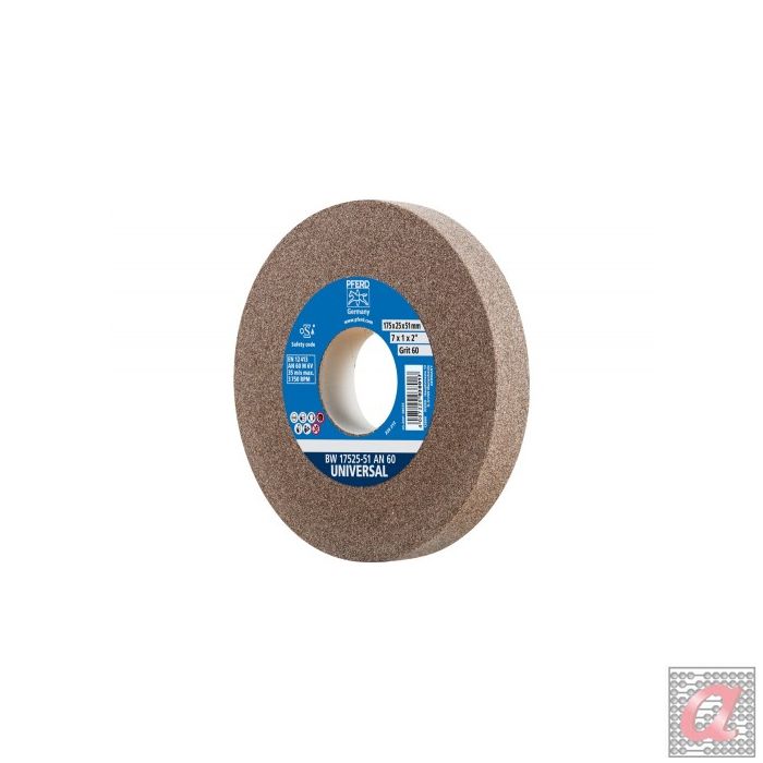 Muela abrasiva Ø 175x25 mm, agujero Ø 51 mm A60 para trabajos de desgaste universal