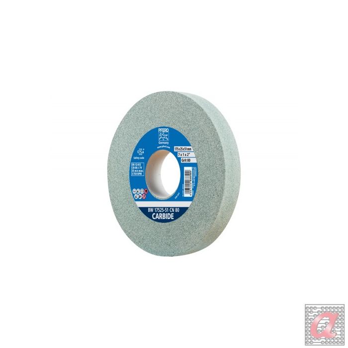 Muela abrasiva Ø 175x25 mm, agujero Ø 51 mm SiC80 para materiales duros, por ejemplo, metal duro