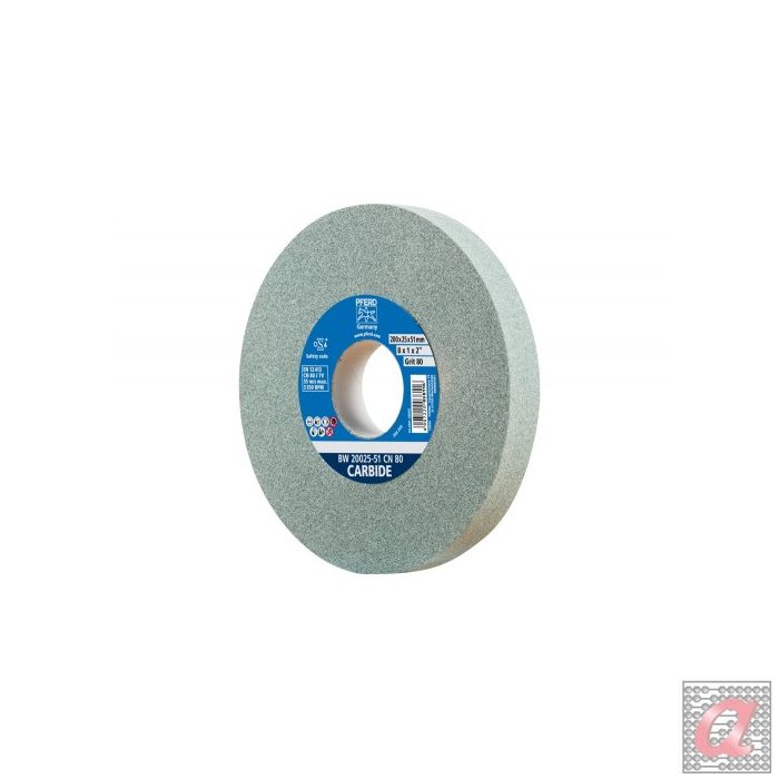 Muela abrasiva Ø 200x25 mm, agujero Ø 51 mm SiC80 para materiales duros, por ejemplo, metal duro