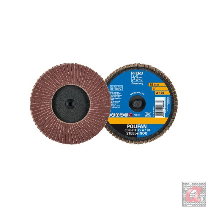 Mini-POLIFAN COMBIDISC, corindón CDR Ø 75 mm A120 para aplicaciones universales