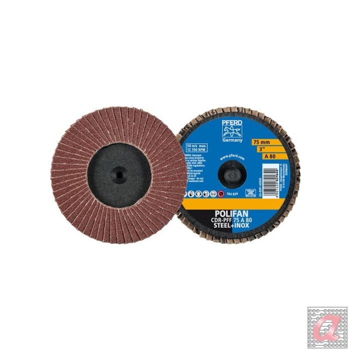 Mini-POLIFAN COMBIDISC, corindón CDR Ø 75 mm A80 para aplicaciones universales