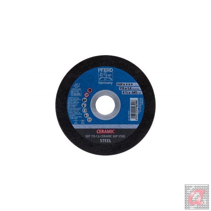 Disco de corte EHT 115x1,6x22,23 mm recto CERAMIC línea especial SGP STEEL para acero