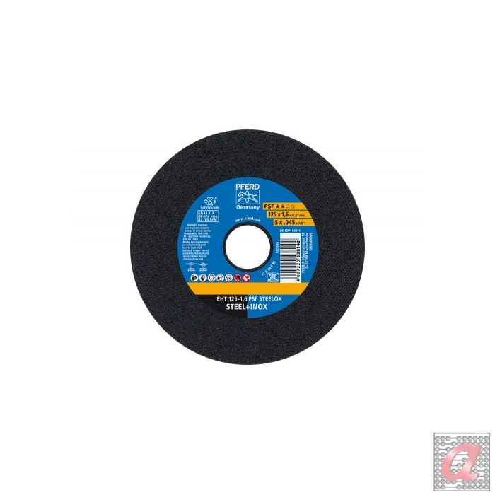 Disco de corte EHT 125x1,6x22,23 mm recto línea universal PSF STEELOX para acero/acero inoxidable (10)