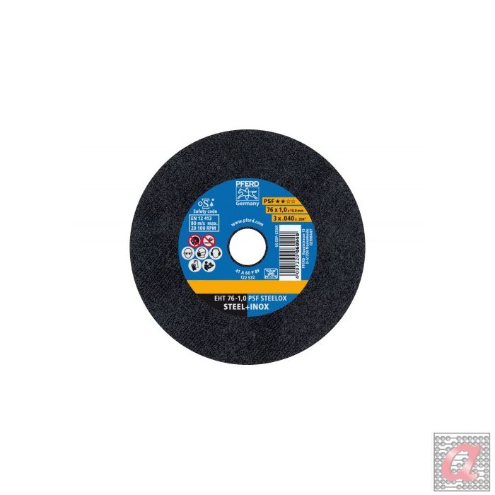 Disco de corte EHT 76x1,0x10 mm recto línea universal PSF STEELOX para acero/acero inoxidable