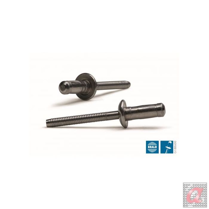 REMACHE HARD LOCK BRALO INOX / INOX CABEZA ALOMADA