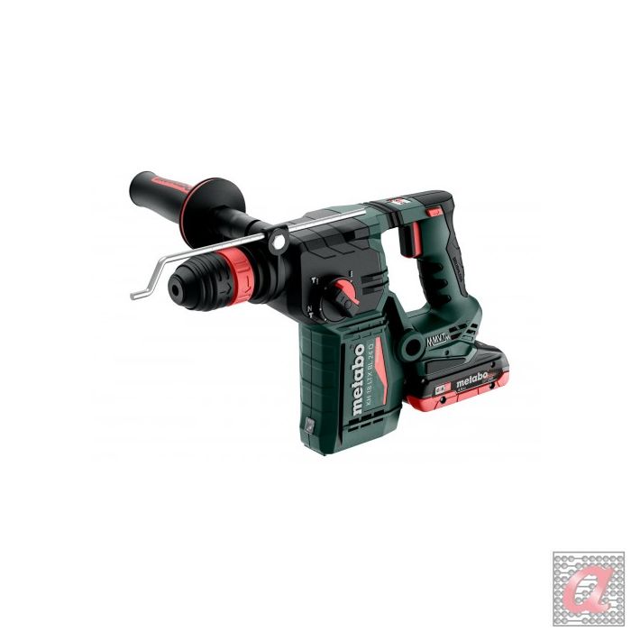 KH 18 LTX BL 24 Q Martillo de batería/18V 2x4Ah LiHD; Cargador ASC 55; metaBOX 165 L; con portabrocas intercambiable Quick de Metabo