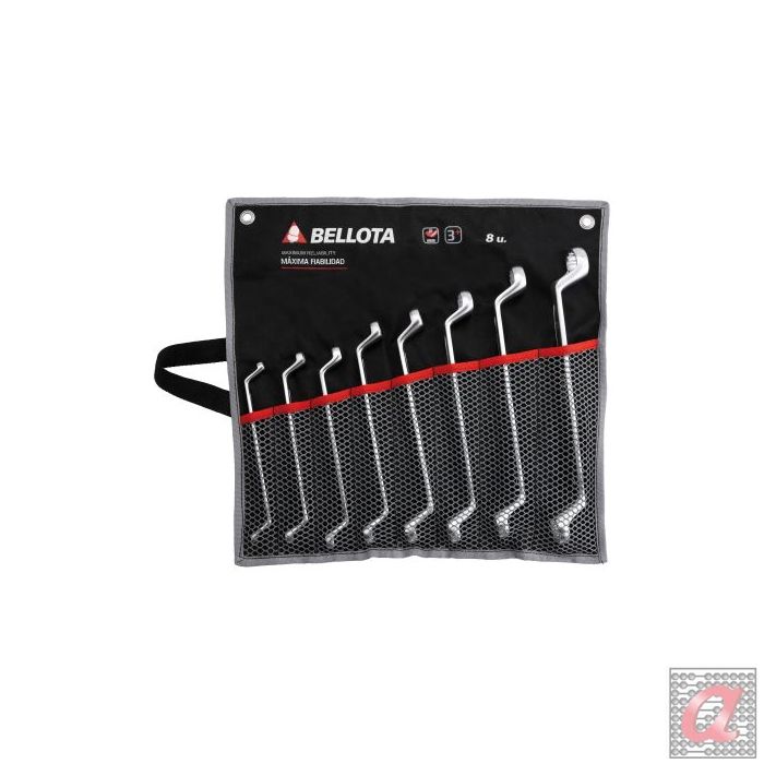Juego bolsa de llaves estrella acodadas forjadas en acero CrV para apriete y ajuste / 6492BS