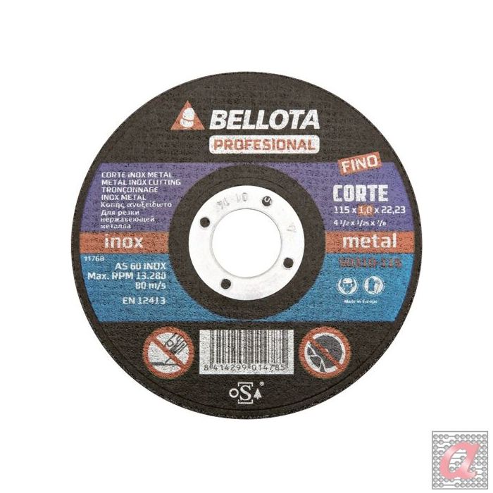 Disco abrasivo profesional fino para corte inox-metal, 1-1,9 mm / 50300