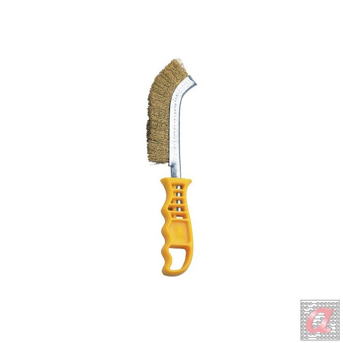 Cepillo manual con mango de plástico tipo Spid, alambre de latón ondulado / 50806L