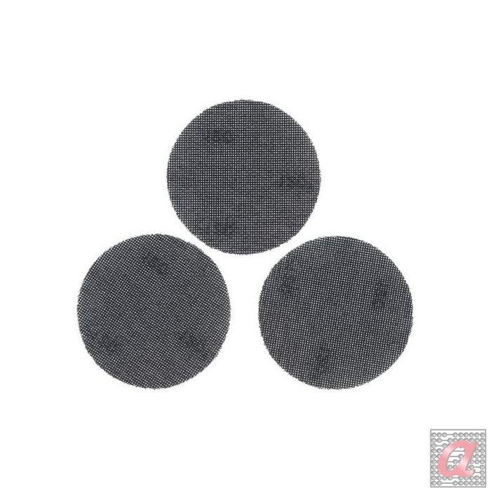 3 hojas de lija de malla 125mm para multilijadora, con velcro.  Grano 120